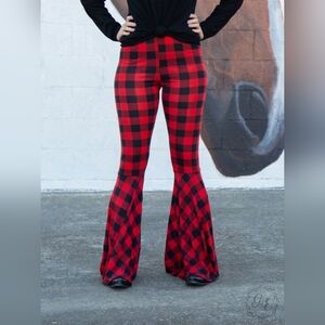 Buffalo Plaid Flare Leggings